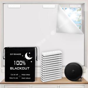 100% Blackout Curtains for Bedroom,Magnetic Blackout Blind Window Shades Black Out Window Cover for Living Room,Cut to Any Size/Shape (White,118"x57")