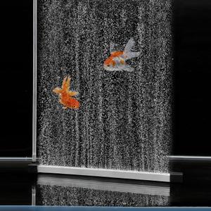 Aquarium Air Bubble Bar, 9.84 Inch Double Row Fine Mist Air Bubble Curtain Wall, Self-Sinking Fish Tank Air Diffuser Set, Enhanced Oxygen Bubble Strip for Freshwater Saltwater Hydroponics