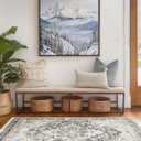 Freyja Washable Rugs 3x5 Area Rug, Soft Non Slip Distressed Indoor Door Mat, Vintage Thin Floral Rugs for Bedroom Bathroom Floor Kitchen Entryway Laundry Room Decor (Rustic Brown)