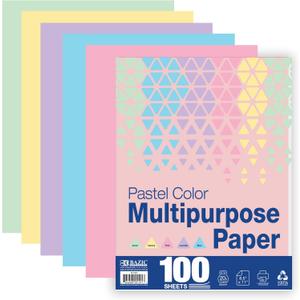 BAZIC Products Pastel Multipurpose Paper 8.5 x 11 100 Sheets Count
