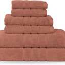 Martex 6-Piece Towel Set Ultimate Performance 100% Cotton 2 Bath Towels 2 Hand Towels 2 Wash Cloths Versatile Low-Linting Supersoft & Absorbent Bathroom Set Easy Care Terracotta