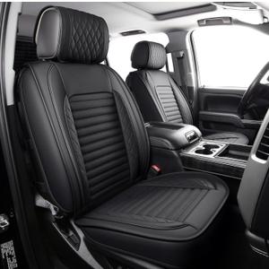JOJOBAY Chevy Silverado Seat Covers,GMC Sierra Seat Covers,Custom Fit 2007-2025 1500 2500HD 3500HD Crew Double Extended Regular Cab,LT LZT RST Trail Boss(Front Pair,Black)