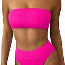 Pink Queen Women's Ribbed High quality Bikini Pink L