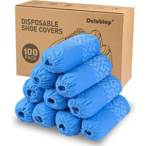 DclobTop Shoe Covers Disposable Non-Slip for Indoors - 100Pack(50 Pairs) Thick Breathable Boot Covers, Extra Large size Shoe Protector Covers Fits Up To 112 US Men and 13 US Women Size,Blue | Breathable non-woven fabric soft, quiet, floor-friendly