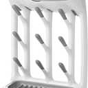 OXO Tot Space-Saving Baby Bottle Drying Rack, Compact Dish Drying Rack with Removable Trays, Countertop Bottle Organizer for Baby Bottles, Nipples, Pacifiers and Lids, BPA Free, Dishwasher Safe