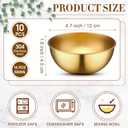 Nuogo 10 Pcs Gold Bowls 4.7 Inch Stainless Steel Mixing Bowls Decorative Esthetician Bowl for Facial Metal Serving Bowl for Holiday Birthday Party Wedding Baking Prepping Salad Fruit Soup