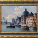 2.6" Wide DIY Vintage Frame for 18x24 Rococo Abstract Paintings, Traditional Ornate Frames for Art Lover Housewarming Birthday Wedding Grandparents Teacher Gift, No Glass & Backing (Blue Gold)