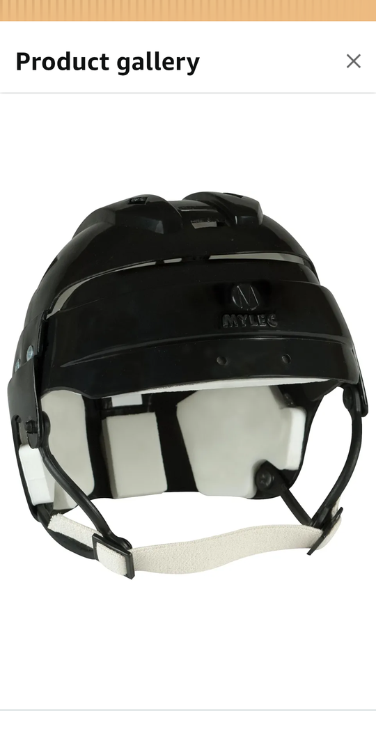 MyLec Pro Helmet with Chin Strap, Lightweight & Durable, High-Impact Plastic, Roller Hockey with Ventilation & Adjustable Elastic Straps, Secure Fit, 1/2" Foam Padding (Black)