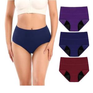 Molasus Incontinence Underwear for Women High Absorbency Period Leakproof Cotton Underwear Heavy Flow Menstrual Protective Panties Bladder Control Briefs 3 Pack, Multicolor, XLarge