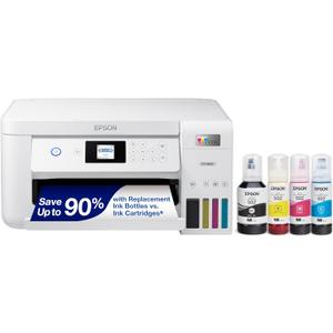 Epson EcoTank ET-2850 Wireless Color All-in-One Cartridge-Free Supertank Printer with Scan, Copy and Auto 2-sided Printing - White 