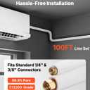 VEVOR 100ft Mini Split Line Set, 1/4” & 3/8” OD AC Copper Tubing Pipe, 3/8 White PE Thickened Insulated Coil with Flared Nuts, Strapping Tapes, for Mini Split Air Conditioner HVAC or Heat Pump System