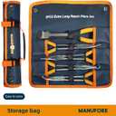 MANUFORE 5-Piece 11-Inch Long Nose Pliers Set- Straight, 45 and 90 Bent, Circle Nose and Diagonal Pliers-Premium Carbon Steel & CR-V, Long Reach for Electronics, Automotive and DIY