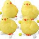 4 PCS Taba Squishy Hairless Chicken Toys, Handmade Ultra Soft Chick Squishy Fidget Toys, Sticky Taba Squishies for Kids & Adults Stress Relief