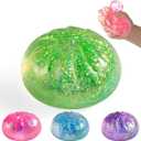 Glitter Dumpling Squishy,Rare Style Sugar Squishies Dumpling Mystery Box, Viral Bao Bun Food Squeeze Toy,Stress Relief Fidget Toys (Green)