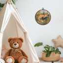 Giosve Vintage Fox Round Wall Art Canvas Framed Poster, Farmhouse Rustic Cottagecore Fox Woodland Animals Hanging Wall Sculptures for Home Bedroom Living Room Decor, 10x10 Inch