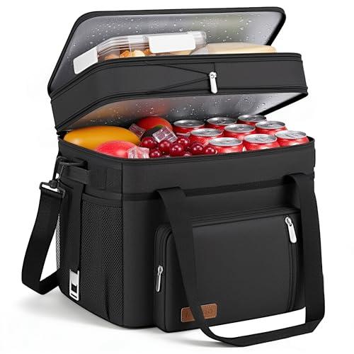 MIYCOO Cooler Bag Double Deck - 60 Can Leakproof Insulated Portable Soft Lunch Cooler, Extra Large Expandable Ice Chest Cooler for Beach, Picnic, Camping, Shopping