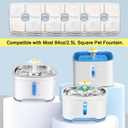 Cat Water Fountain Filters,8 Pack Replacement Filter Fit for Top Square 84oz/2.5L Cat Pet Fountain, 3 Filtration System