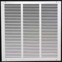 HVAC Premium 18'' x 18'' [Duct Opening] Flat Stamped Steel Return Air Grille - Sidewall and Ceiling - HVAC Vent Duct Cover - White [Outer Dimensions: 19.75''w X 19.75''h]