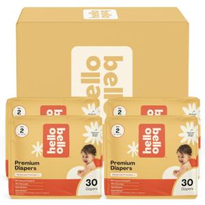 Hello Bello Diapers, Size 2 (10-16 lbs) Flower Child, 120 Count Value Pack of Premium Disposable Baby Diapers, Hypoallergenic with Soft, Cloth-Like Feel