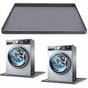 Washing Machine Pan Silicone Mat 27" x 27" with 0.6" Raised Edges – Non-Slip Waterproof Drip Tray, Anti-Vibration Soft Mat for Under Washer or Dryer, Floor Leak Protector for Laundry Room (Grey)