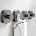 4 Pcs Suction Cup Hooks for Inside Shower, Stainless Steel Heavy Duty Towel Hook Shower Towel Holder for Bathroom, Kitchen, Glass Door, Mirror, Tile-Loofah, Towel, Coat, Bath Robe