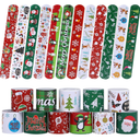 48PCS Christmas Slap Bracelets, Xmas Slap for Christmas Party Favor Decoration