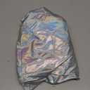 SIAEAMRG Womens Shiny Metallic High Waist Stretchy Jogger Pants, Wet Look Hip Hop Club Wear Holographic Trousers Sweatpant (Large, Silver)