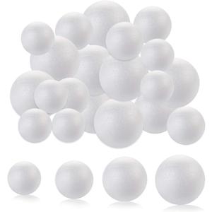 DIYASY 20pcs White Foam Balls 2-3 inch Foam Polystyrene Craft Balls for Arts & Christmas Ornaments,Polystyrene Round Balls for DIY Crafting and Decoration