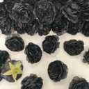 3.3Artificial Black Roses Heads40 Pcs Satin Rose Heads No Stem for DIY Flower Well,Crafts Bouquest (Black)