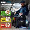 20L Large Heated Lunch Box Insulated Lunch Bag, Auto Temp Control Electric Lunch Box for Adults Men, 12/24/110V Portable Food Warmer for Truck/Car/Work/Travel, Lonchera Elctrica Porttil
