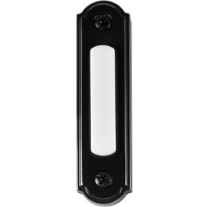 Newhouse Hardware LED Lighted Metal Door Chime Push Button (Black) | Surface Mount Lighted Door Bell Button | Replacement Wired Doorbell Button for Most Door Bell Chimes