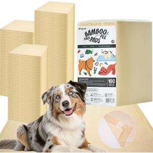 Ubasti Large Bamboo Puppy Pads 30"x36", Eco Friendly Pee Pads for Dogs, Super Absorbent & Leak-Proof Disposable Training Pads, XXXL 6-Layer Potty Pads with Adhesive Tabs, 30 Count