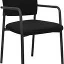 Deisy Dee ONLY Chair Cover Stretch Chair Slipcover Covers for Guest Reception Arm Chair (Black)