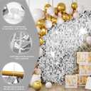 24 Pcs Silver Shimmer Wall Backdrop - 4x6 FT Silver Sequin Wall for Graduation, Anniversary & Engagement Decor