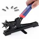 UNCO- Desktop Leather Hole Punch Tool, 6 Punch Sizes, Belt Hole Puncher for Leather, Dog Collars, Watch Straps, Footwear, Fashion Accessories and Crafting