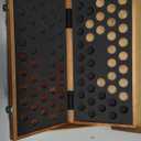 VAMSLOVE 15inch Checkers Folding Wooden Game Set, 100 Square Checkerboard International Checkers Draughts Board 10x10 for Kids with Pieces Storage Slots (Instructions Included)