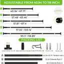 Heavy Duty Tension Curtain Rod No Drilling 41-118 Inch, One-Click Adjustable Curtain Rods for Window, Patio, Outdoor, Bathroom & Sliding Glass Door, Rust-Resistant, 1.26 Inch Diameter, Black