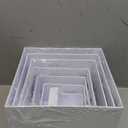 Large 8 Pcs White Acrylic Boxes for Display as Buffet Risers and Stands, Food Risers for Party, Table, including 10", 9", 8", 7", 6", 5", 4", 3" (Large, 8Pcs, White)