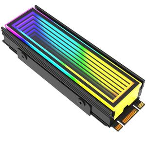 ARGB M.2 Heatsink SSD Heat Sink with Thermal Pads, Aluminum 2280 M2 5V 3Pin Addressable RGB Sync OPENRGB NVME Heatsink for M.2 2280 Nvme SSD