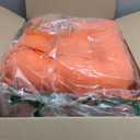 IASEAHK Chair Cushions for Dining Chairs, Dining Chair Cushions, Tufted Indoor Chair Pads with Ties & Non Slip Backing, Seat Cushions for Kitchen Chairs 16.5 x 16.5 x 3.5, Set of 4, Orange