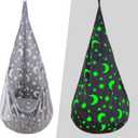 Kids Pod Swing Seat, Sensory Swing Chair with PVC Inflatable Cushion, Hanging Hammock Chair for Indoor and Outdoor Use (Moon+star)