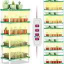 Tabletop 5-Tier Plant Stand with Grow Lights - Seed Starting Kit Germination Tray Full Spectrum Sunlike Plant Light for Indoor Plants, Greenhouse, Succulents, Seedlings Gardening Gifts (Green + Light)