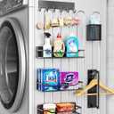 Multifunctional Magnetic Shelf for Washing Machine, Refrigerator, Microwave, and Any Metal Surface, Powerful Magnetic Shelves Include Unique Hollow Design Metal Organizers 6 pcs - Black