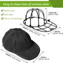 Eiito Hat Washer Cage, Hat Washer for Baseball Caps, Hats Washing Machine with Frame and Washers Bag, Keep the Hats in Shape, Suitable for Adult and Kid's 2 Pack Black