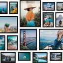 Giftgarden 16 Pack Black Picture Frames for Multi Sizes Photos, Assorted Set Including Two 11x14, Two 8x10, Six 5x7, Six 4x6, Gallery Collage Frame for Wall or Tabletop Display