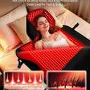 Largest 242 LEDs Full Body Red Light Therapy Mat, 24"x12" TPU Infrared Light Blanket, Dual Wavelength 660&850nm, Foldable Head Coverage for Home Use