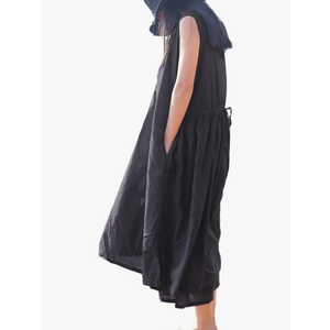 Women Summer Casual Sleeveless Round Neck Cotton Maxi Long Beach Dress Vacation Outfits,XS