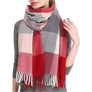 Wander Agio Women's Fashion Scarves Long Shawl Winter Thick Warm Knit Large Plaid Scarf