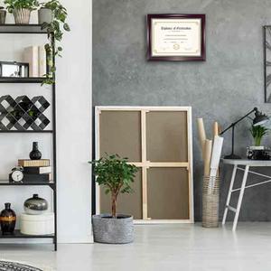 GraduatePro 8.5x11 Diploma Frame with Black Over Gold Mat or Display 11x14 Document Without Mat, CPA License Frame, UV Protection Acrylic, Mahogany with Gold Beads