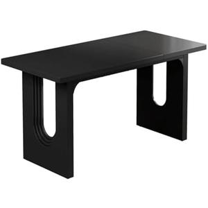 Amgalers Rectangle Dining Table, 6-8 Person Large Dinner Table, Double Pedestal MDF Table for Home & Commercial Use(Black)